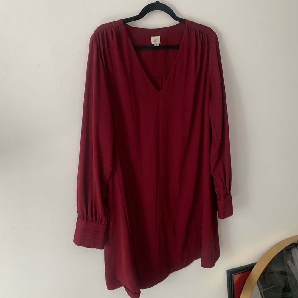 Burgundy swing dress